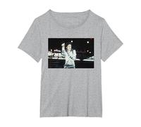 Michael Jackson Singing Live Bad Tour Concierto en Cardiff Camiseta, Mujer Tallas Grandes, Gris Jaspeado, 1XL Grande