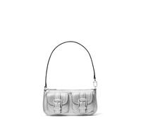 Michael Kors Zoe Bolso de hombro plata, cuero, mujer