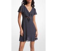 Michael Kors Astor Prnt Tie Detail Mini Dress In Midnight Blue Polka Dot Talla: 0 | Mini Vestidos Outlet | Mujer | Azul