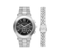 Michael Kors Billie Hombre Reloj de 44MM de Acero Inoxidable en Tono Plateado, MK9272SET