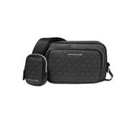 Michael Kors Black Hudson Signature Logo - Bolsa para cámara, Negro -, Large