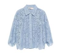 Michael Kors- Blusa Corta de Encaje- Blouses & Shirts- Mujer- Azul- XS- Blusa Corta de Encaje