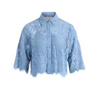 Michael Kors- Blusa Corta de Encaje Floral con Cordones- Blouses & Shirts- Mujer- Azul- M- Blusa Corta de Encaje Floral con Cordones