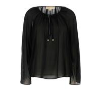Michael Kors- Blusa de Georgette negra- Blouses & Shirts- Mujer- Negro- M- Blusa de Georgette negra