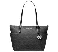 Michael Kors Bolsa con cremallera superior Jet Set, Herrajes plateados/firma/negro, talla de un talla