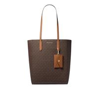 Michael Kors Bolso bandolera grande para mujer Vincent + tarjetero - marrón, PVC y piel, detalles dorados, cierre magnético, diseño elegante