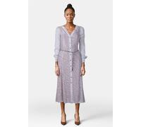 Michael Kors Button Down Dress In White Zebra Jaquard Talla: L | Vestidos Midi Outlet | Mujer | Blanco