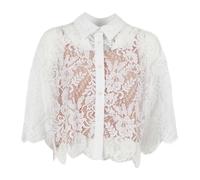 Michael Kors- Camicia a maniche corte in pizzo lavorato- Blouses & Shirts- Mujer- Blanco- XS- Camicia a maniche corte in pizzo lavorato