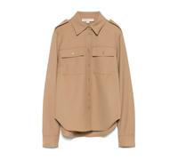 Michael Kors- Camisa Casual Marrón de Manga Larga- Blouses & Shirts- Mujer- Marrón- S- Camisa Casual Marrón de Manga Larga