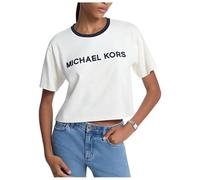 Michael Kors Camiseta Croped con Logo Bordado en el Pecho Color Crudo (L)