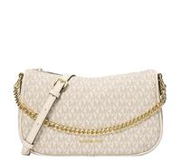 Michael Kors Carmela - Bolso cruzado convertible mediano para mujer, accesorios en tono dorado/firma MK / crema claro