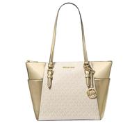 Michael Kors Charlotte - Bolsa grande con cremallera superior, Oro pálido, Large