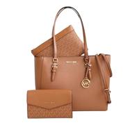 Michael Kors Charlotte Large Tote 3 en 1 Luggage - Bolso de hombro de piel + 2 bandoleras, Saffiano, detalles dorados, 42 x 29 x 13 cm - Bolso de mano