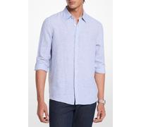 Michael Kors Classic Long Sleeve Linen Shirt In Chambray Blue Talla: S | Camisas Casuales Outlet | Hombre | Blanco