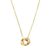 Michael Kors Collar colgante para mujer de metal dorado con piedras semipreciosas y cierre de anilla de resorte