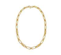 Michael Kors - Collar de cadena de eslabones estilo imperio MK chapado en oro de 14 quilates premium para mujer, MKJ828400710