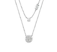 Michael Kors - Collar De Plata De Ley con Doble Capa De Pavé para Mujer, MKC1591AN040