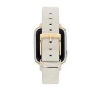Michael Kors Correa de piel o PVC para mujer, compatible con Apple Watch de 38 mm/40 mm/41 mm, Crema
