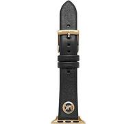Michael Kors Pulsera compatible con Apple Watch, 38/40/41 mm - 18 mm Piel negra, MKS8011