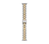 Michael Kors - Correa de reloj inteligente de acero inoxidable para mujer, compatible con Apple Watch 38 mm, 40 mm, 41 mm, Cadena plateada/oro, talla única, Personalizado