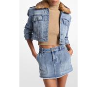 Michael Kors Cropped Denim Jacket With Faux Fur Collar Talla: L | Chaquetas Vaqueras Outlet | Mujer | Azul