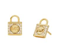 Michael Kors - Pendientes de tuerca de plata de ley en tono dorado MK Premium Kors para mujer, MKC1628AN710