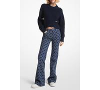 Michael Kors Flared Denim Jean In All Over Logo Print Talla: 30.5 | Pantalones Outlet | Mujer | Azul