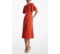Michael Kors Flutter Sleeve Midi Dress In Terracota Talla: S | Vestidos Midi Outlet | Mujer