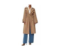 Michael Kors - Gabardina de Algodón Oversized Cruzada - Coats - Mujer - Beige - L -