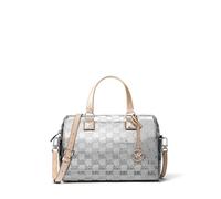 Michael Kors Grayson - Bolso de lona mediano, color plateado, talla única, plateado, Talla única, Grayson - Bolso de lona mediano