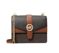 Michael Kors Greenwich - Bolso bandolera pequeño para mujer, Marrón, Small