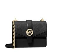 Michael Kors Greenwich - Bolso bandolera pequeño de piel Saffiano, color negro, Black, Small