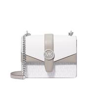 Michael Kors Greenwich Saffiano - Bolso bandolera pequeño de piel color blanco óptico, Blanco óptico, Small