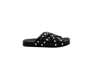 Michael Kors - Irene Studded Leather Flat Sandal - Shoes - Mujer - Negro - 41 EU -