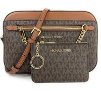 Michael Kors Jet Set - Bolso cruzado grande con logotipo a juego, Marrón