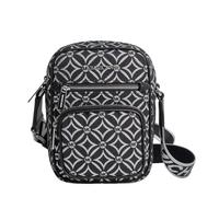 Michael Kors Jet Set - Bolso cruzado mediano con bolsillo, Negro/Plata, talla de un talla