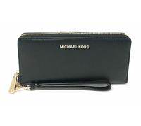 Michael Kors - Jet Set - Cartera de piel para mujer, ideal para viajar, Multi (Negro/Dorado), Medium