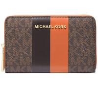 Michael Kors Jet Set Sm Za - Tarjetero para mujer, herrajes dorados/firma con rayas centrales/perforador naranja, talla única, Herrajes dorados/firma con raya central/perforadora naranja, Talla única,