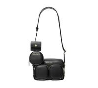 Michael Kors Jet Set Travel Medium Leather Messenger Bag Black