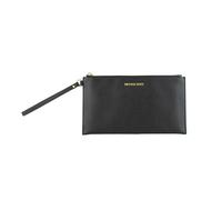 Michael Kors Jet Set Travel Pebbled Leather Large Top Zip Wristlet, Negro -