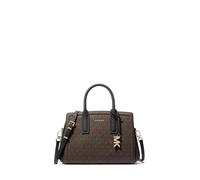 Michael Kors Laila Small Satchel, Bolso Bandolera Mujeres, Piezas metálicas Doradas/marrón/Negro, Talla única