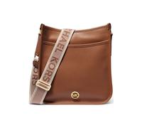 Michael Kors Leather Messenger Bag With Logo Strap In Beige Talla: OS | Bandoleras Cruzadas Outlet | Mujer | Marrón