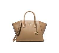 Michael Kors Leather Top Zip Satchel In Beige Talla: OS | Bandoleras Outlet | Mujer | Marrón