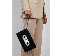 Michael Kors Leather Top Zip Wristlet In Black And White Talla: OS | Billeteras Outlet | Mujer | Negro