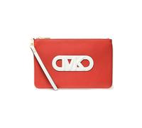 Michael Kors Leather Top Zip Wristlet In Coral Talla: OS | Bolsos Clutch Outlet | Mujer | Naranja