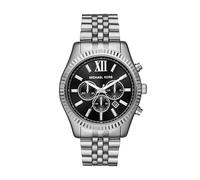 Michael Kors Lexington - Reloj cronógrafo de Acero Inoxidable, Esfera Plateada y Negra, Talla única, Reloj analógico, cronógrafo, Movimiento de Cuarzo