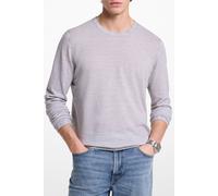 Michael Kors Long Sleeve Linen Mix Crew Neck Top In Grey Talla: S | Manga Larga Outlet | Hombre | Blanco