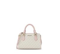 Michael Kors Marilyn - Bolso cruzado pequeño, herrajes en tono dorado/firma MK/Blush Multi