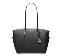 Michael Kors Marilyn - Bolsa mediana con cremallera superior, herrajes plateados/negro