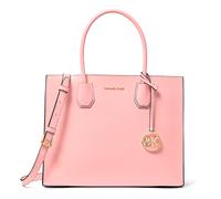 Michael kors mercer - bolso de hombro convertible grande de piel rosa